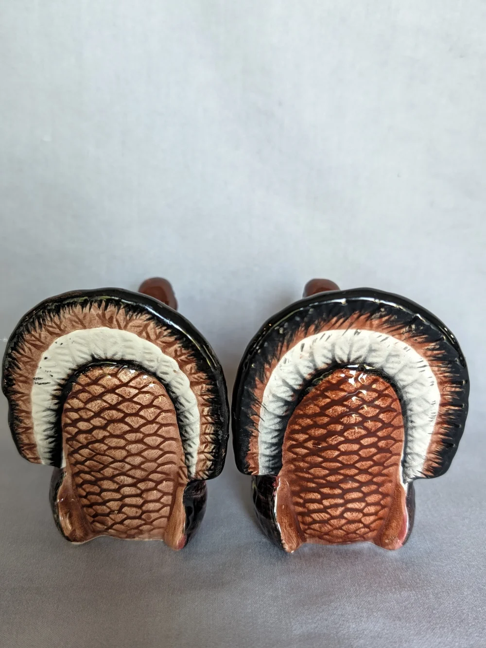 Pair Of Ceramic Turkey Taper Candle Holders Thanksgiving Fall